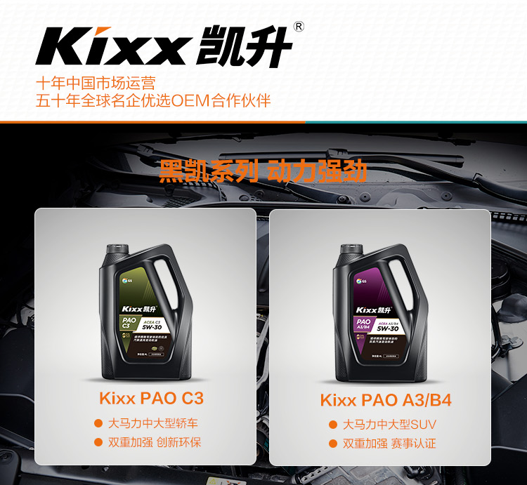 GS (Kixx) 凱升100% PAO全合成機油 0W-40 SN級 黑凱系列 4L-第9張圖片-鄭州市冠恒貿易有限公司【官方網站】-車用潤滑油服務專家