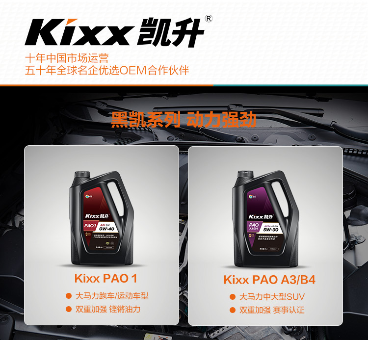 GS (Kixx) 凱升PAO全合成機油 5W-30 C3級 黑凱系列 4L-第9張圖片-鄭州市冠恒貿易有限公司【官方網站】-車用潤滑油服務專家